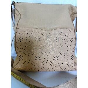The Sak Alameda Perforated Mandala Leather Crossbody In Light Yellow